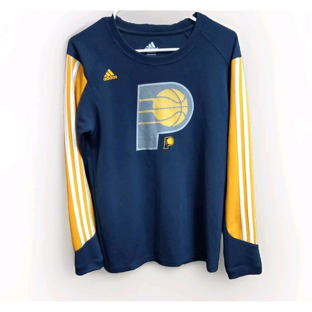 Indiana Pacers Adidas Shirt Youth Size XL 18 Navy NBA Long Sleeve Basketball NBA